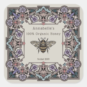 Floral Victorian Two Honey Label Personalize
