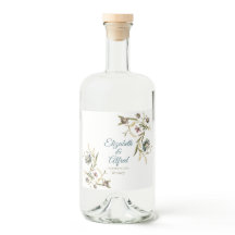 Floral Vine Liquor Bottle Label