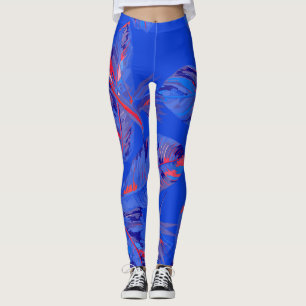 Floral Vine Maracuja Green Tropical Fruit Dark Leggings