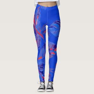 Floral Vine Maracuja Green Tropical Fruit Dark Leggings