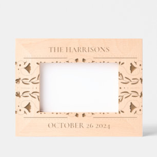 Floral Vine Monogram Wedding Etched Frames