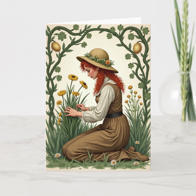 Floral Vine Portrait Card (Front)