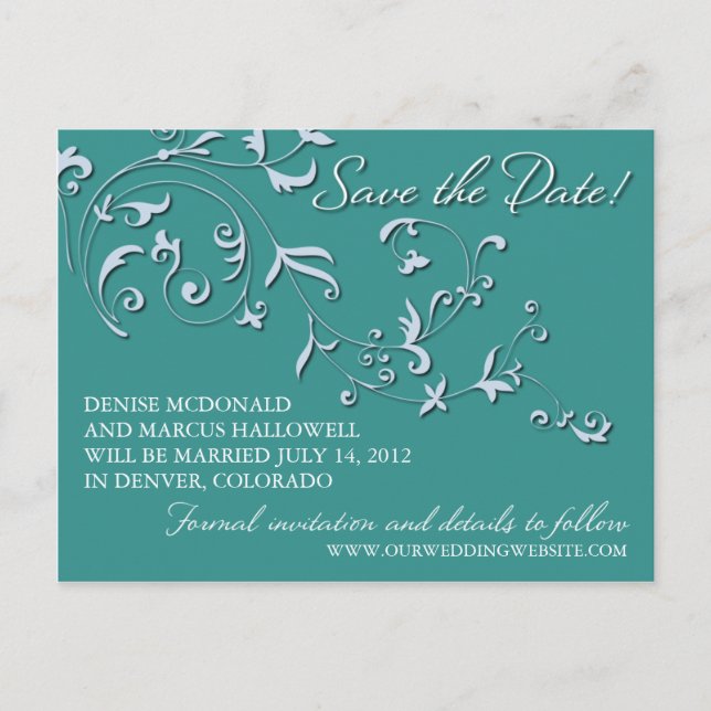 Floral Vine Save the Date Postcard (Front)