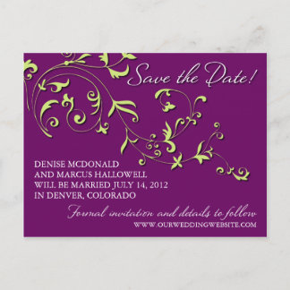 Floral Vine Save the Date Postcard