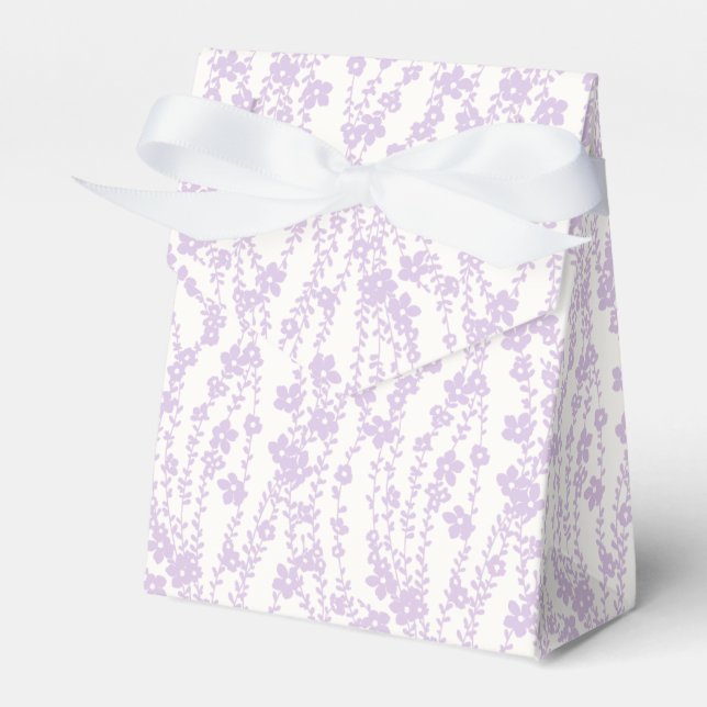 Floral Vines (Ivory - Lavender) Favor Box (Front Side)