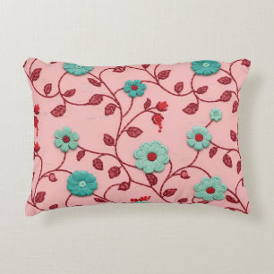 Floral Vines Pattern Accent Pillow