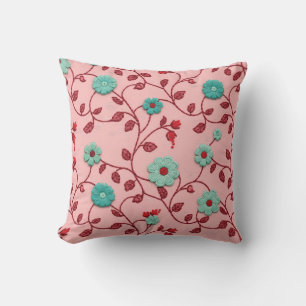 Floral Vines Pattern Throw Pillow