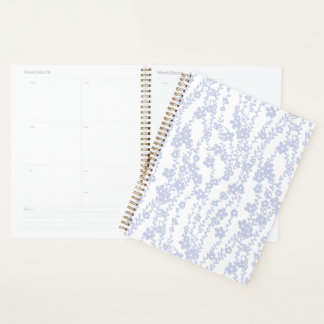 Floral Vines (White - Periwinkle) Planner