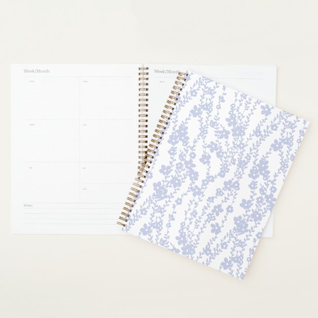 Floral Vines (White - Periwinkle) Planner (Display)