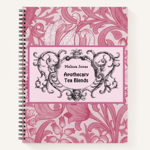 Floral Vintage Apothecary Roses Spiral Notebook