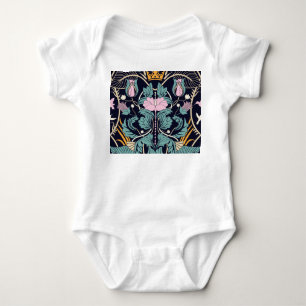 Floral vintage, art nouveau, seamless wallpaper. baby bodysuit