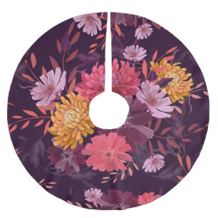 Floral Vintage: Autumn Garden Splendour Brushed Polyester Tree Skirt