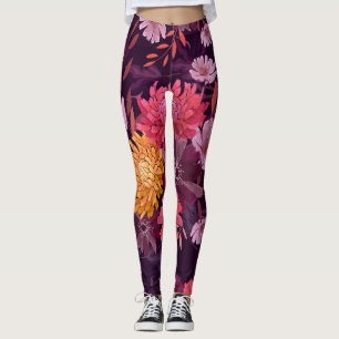 Floral Vintage: Autumn Garden Splendour Leggings