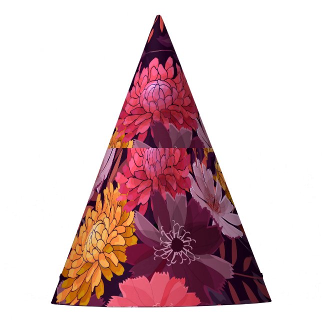 Floral Vintage: Autumn Garden Splendour Party Hat (Front)