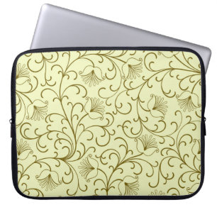 Floral Vintage: Beautiful Backdrop Illustration Laptop Sleeve