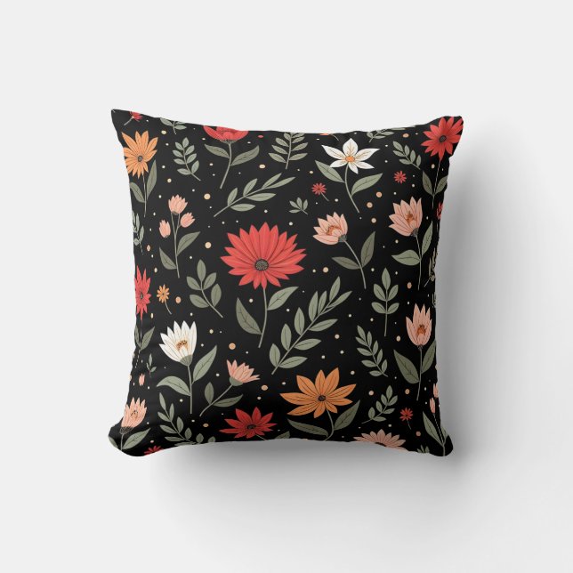 Floral Vintage Beautiful Modern Collection Throw Pillow (Front)