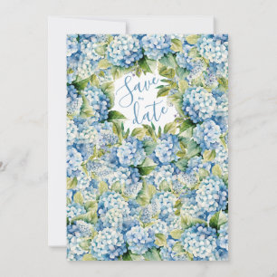 Floral Vintage Blue Hydrangeas Elegant Wedding Save The Date