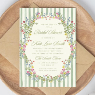 Floral Vintage Bridal Shower Invitation: Editable Invitation