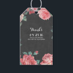 floral vintage chalkboard wedding gift tags<br><div class="desc">vintage floral pink roses chalkboard garden wedding tags</div>