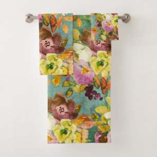 Floral Vintage Colours  Bath Towel Set