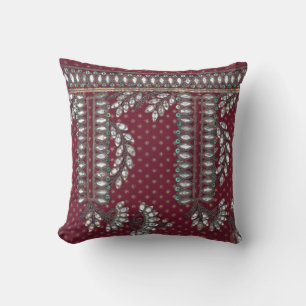 Floral Vintage Elegant Brocade Indian Cushion