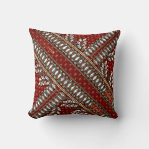 Floral Vintage Elegant Brocade Indian Throw Pillow