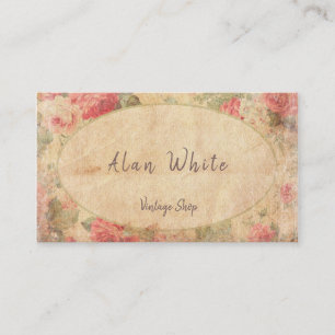 Floral Vintage Elegant Rustic Boutique Business Card
