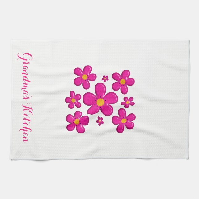 floral vintage element kitchen towel (Horizontal)