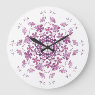floral vintage element large clock