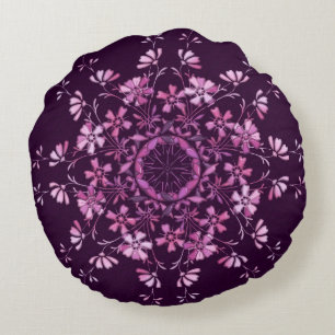 floral vintage element round pillow