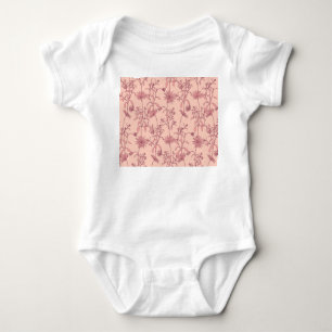Floral vintage elements, seamless background. baby bodysuit