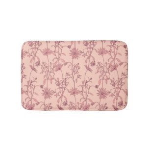 Floral vintage elements, seamless background. bath mat
