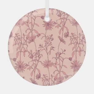 Floral vintage elements, seamless background. glass ornament