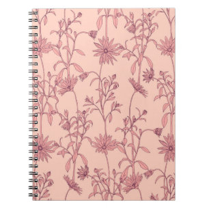 Floral vintage elements, seamless background. notebook