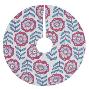 Floral Vintage Endless Texture Brushed Polyester Tree Skirt