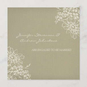 Floral Vintage Engagement Announcement Cards
