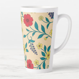 Floral Vintage mug with Hibiscos