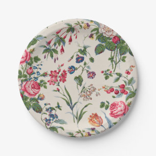 Floral Vintage  Paper Plate