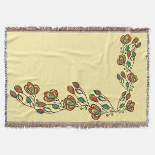 Floral Vintage Pattern Woven Throw Blanket – Boho 