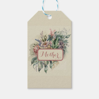 Floral Vintage Pink and green Gift Tag