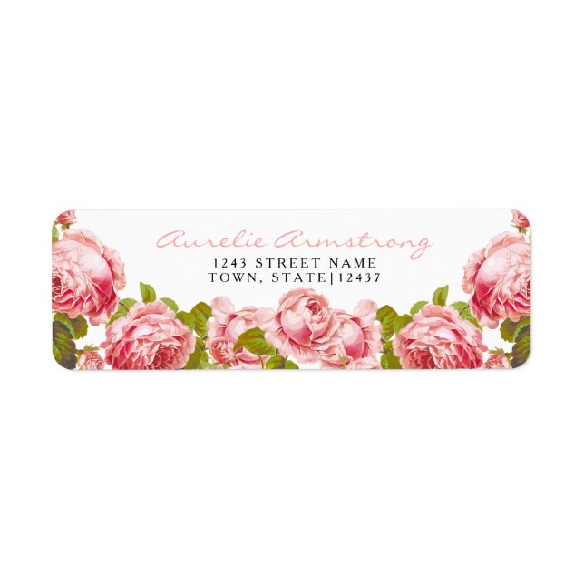 Floral Vintage Pink Roses Custom Bridal Shower (Front)