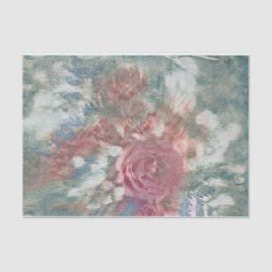 Floral Vintage Pink Teal White Blue Texture Tissue Paper