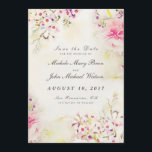 Floral Vintage Save The Date Photo Flat Card<br><div class="desc">Customize this Stylish Beautiful Watercolor Pretty Floral Save The Date Flat Card, with vintage boho bohemian feel, fully customizable and set as a template for your easy customization. On the back side is a template photo, which you change with your favourite image, framed with the same floral design as on...</div>
