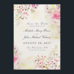 Floral Vintage Save The Date Photo Flat Card<br><div class="desc">Customize this Stylish Beautiful Watercolor Pretty Floral Save The Date Flat Card, with vintage boho bohemian feel, fully customizable and set as a template for your easy customization. On the back side is a template photo, which you change with your favourite image, framed with the same floral design as on...</div>