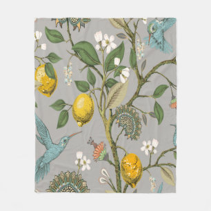 Floral Vintage seamless pattern. Botanical wallpap Fleece Blanket
