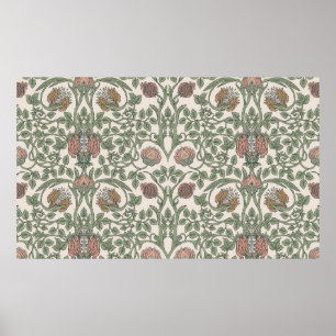 Floral vintage seamless pattern. Enchanted Vintage Poster
