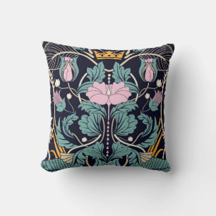 Floral vintage seamless pattern. Modern vintage fl Throw Pillow
