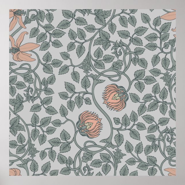Floral vintage seamless pattern,  retro wallpapers poster (Front)