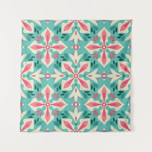 Floral vintage seamless pattern tapestry (Front)