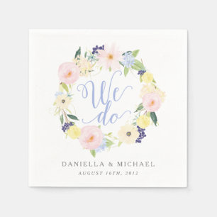 Floral Vintage Spring Wedding Custom Napkin